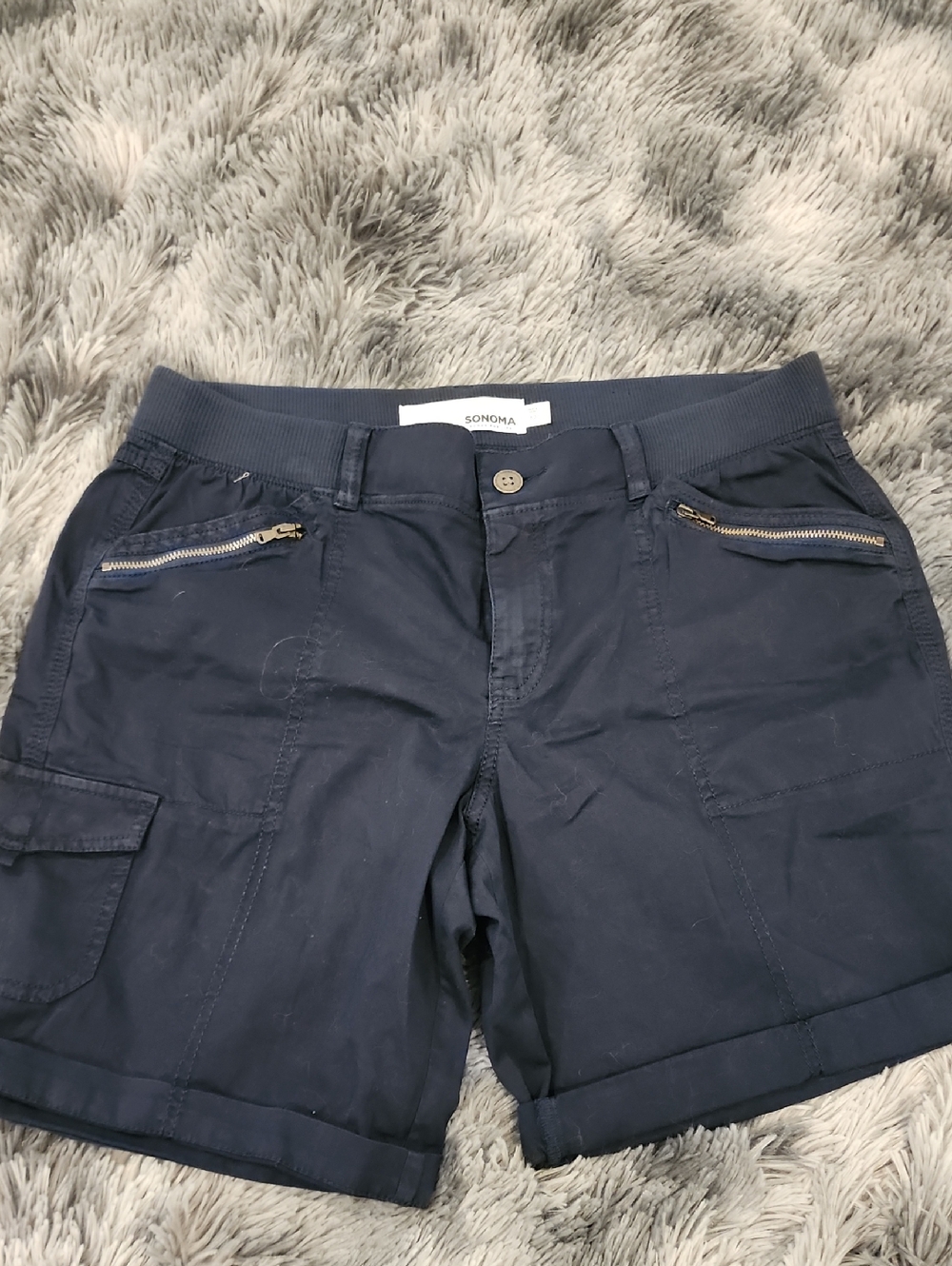 Sonoma Navy Utility Stretch-Waist Women's Shorts